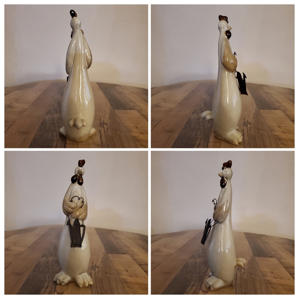 Ceramic Rooster chicken figurine farmhouse country primitive garden home decor - Picture 13 of 16